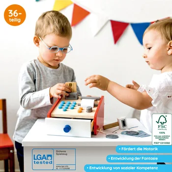 2020 Nové Arrivel Simulované Montessori Drevené Predstierať, Role-playing Supermarket Pokladničné Vzdelávacie Preshcool Hračky Pre Deti Darček
