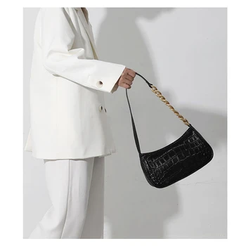 2020 nové bageta, tašky a kabelky Pure color fashion reťazca ženy ramenný messenger taška ženy Vysokej kvality Kameň vzor