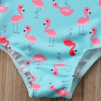 2020 Nové Dievčenské Plavky Deti Plavky Volánikmi Flamingo Tlač Plavky, Bikiny, Tankiny Plavky Plávanie