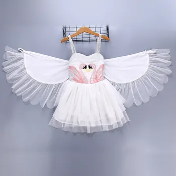2020 NOVÉ dieťa Dievčatá flamingo Šaty s pohyblivé Krídla a Detí, Narodeniny Dance Princezná Strany Tutu Šaty Halloween Kostýmy