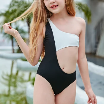 2020 Nové Duté Dievčatá Plavky Jednodielne Plavky Patchwork Detský Letný Pláž Nosiť Deti Plavky Retro Kombinézach