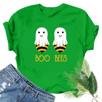 2020 Nové Halloween Boo Včely Tlač-Krátke Rukávy T-shirt Mužov A Žien Tees Letné Topy