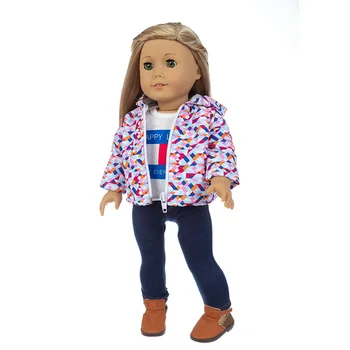 2020 Nové Kosoštvorec vzor nadol bunda vhodné pre Americké Dievča Bábiku Šaty, 18-palcové Bábiku , Vianočné Dievča, Darček(iba predávať oblečenie)