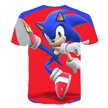 2020 Nové Letné Sonic Cartoon Deti Oblečenie Krátky Rukáv O Krk 3D Vytlačené T Tričko Pre Chlapcov, Oblečenie pre Dospievajúcich Chlapcov Deti Topy