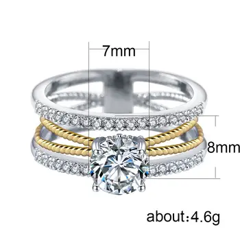 2020 nové luxusné zlaté strieborná farba geometrie zásnubný prsteň pre ženy lady výročie darček šperky veľkoobchod moonso R5488