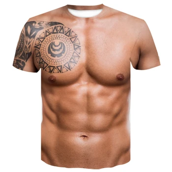 2020 Nové módne zábavnej 3D tlač harajuku t-shirt holé kože, svalov hrudníka t-shirt mužské košele, blúzky, podivné veci t shirt mužov