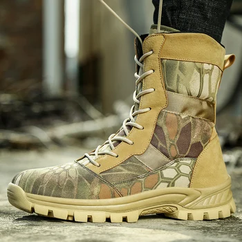 2020 Nové Obuv Vojenské Taktické Mens Topánky Špeciálne Sily Kožené Púštne Topánky Boj proti Členok Boot Armády pánske Topánky Veľkosť 39-45