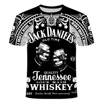 2020 Nové Pohodlné Človeka T-shirt Jeho Whisky 3D Vytlačí Lumbálna Tshirts Lete Zábavné Osobné ulici Topy Dropshipping