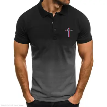 2020 Nové Polo Shirt Mens Príležitostných Vysokej Kvality Motocykel vhodný pre bmw t-shirt Muž Topy Oblečenie Mužov 3D gradient-krátke rukávy