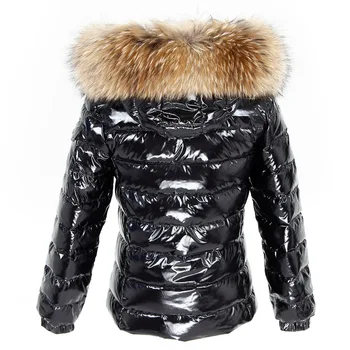 2020 Nové Zimné Ženy, Skutočné Kožušinový Kabát Parkas Biele Kačacie Nadol Bunda Reálne Mýval Kožušiny Golier Teplé Black Silver Streetwear Vrchné Oblečenie