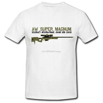 2020 Nové Značky Lacné Predaj 100 % Bavlna AWSM 388 Lapua Sniper Puška AW Super Magnum Presnosť Medzinárodné Grafické Košele