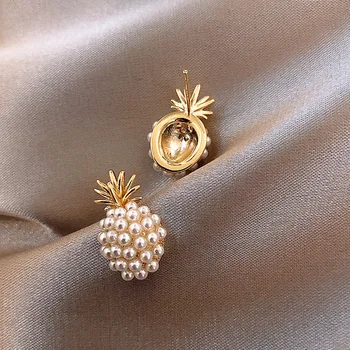 2020 Nový Pearl Geometrické Ananás Stud Náušnice Boho Zlato kórejský Módne dámske Náušnice Roztomilý Malý Dizajnér Ženské Šperky