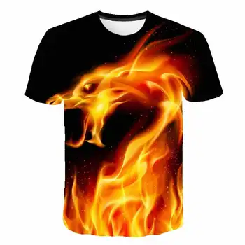 2020 nový plameň pánske T-shirt letné módy-krátke rukávy 3D kolo krku topy dymu prvok tričko trendy pánske T-shirt