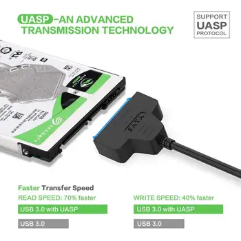 2020 Nový Vysoko Kvalitný USB 3.0 Na SATA Dátový Kábel High-speed Čas-úspory Pevného Disku Pripojenie Napájacieho Kábla