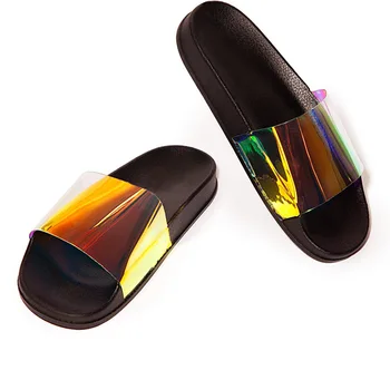 2020 Papuče Topánky Ženy Letné Šľapky 2020 Neon PVC Pláži Listov Bežné Ženské Topánky na Platforme Papuče Pre Ženy, Veľkosť 42