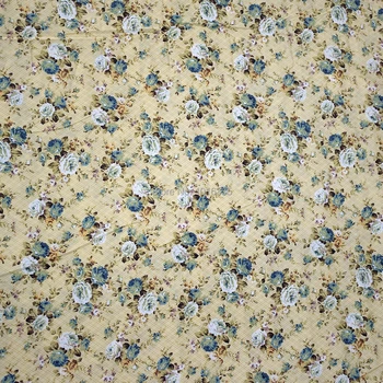 2020 pekná modrá kvetina bavlnená tkanina bytový textil tilda patchwork prešívanie oblečenia šaty, šitie posteľnej bielizne 1M