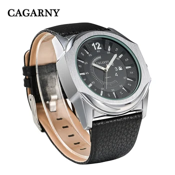 2020 Pánske Hodinky CAGARNY Značky Luxusné Bežné Vojenské Quartz Športové Náramkové hodinky Kožený Remienok Muž Hodiny hodinky relogio masculino