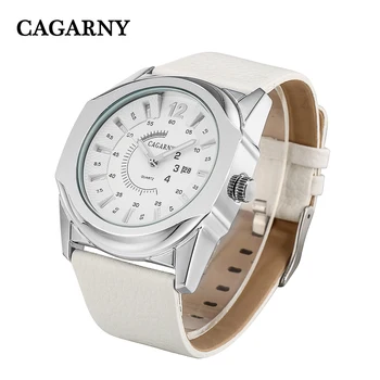 2020 Pánske Hodinky CAGARNY Značky Luxusné Bežné Vojenské Quartz Športové Náramkové hodinky Kožený Remienok Muž Hodiny hodinky relogio masculino