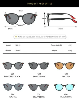 2020 Retro Vintage Kolo Polarizované slnečné Okuliare Mužov Značky Dizajnér Plastové Jazdy Ženy Rybárske Zrkadlo Slnečné Okuliare UV400
