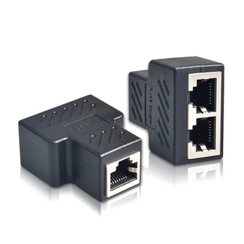 2020 RJ45 Splitter Adaptér 1 až 2 Dual Žena Port CAT5/CAT6 LAN Ethernet Sockt Sieťový Konektor Splitter Vysokej Kvality 2KS