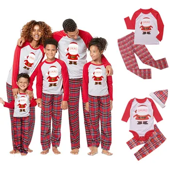 2020 Rodiny Zodpovedajúce Vianočné Pyžamo Sady, Baby, Deti, Dospelých Vianoce Sleepwear Odev Odev Rodiny Bežné Santa Oblečenie Set