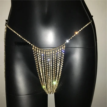 2020 Sexy Crystal Telo Reťaze Šperky Pás Strapec Nohavičky pre Ženy Bielizeň Remeň Brucho Strany Reťazca Príslušenstvo Šperky