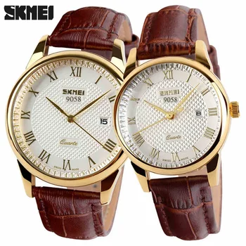 2020 SKMEI značkových hodiniek mužov quartz business módne bežné hodinky plné oceľové dátum ženy milovníka pár 30 m vodotesný náramkové hodinky