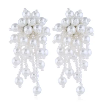 2020 Svadobné Šperky Simulované Pearl Dlhé Náušnice Pre Ženy Kórejský Módne Elegantné Veľké Malé Biele Guľôčky Drop Earing Bijoux Darček