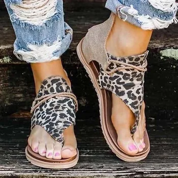 2020 Top predajca - Ženy Sandále Leopardí Vzor Veľké Veľkosti Ríma Sandále dámske Anti-slip Hot Predaj Kliny Letné topánky