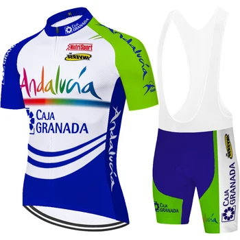 2020 tím ANDALÚZIA conjunto ciclismo hombre mužov španielsko cyklistika dres nastaviť mužov 20D gél lete rýchle suché biker šortky