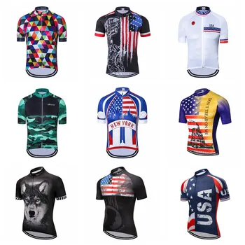 2020 USA cyklistika jersey pánske Cyklistické dresy s Krátkym rukávom letné Pro Cestnej MTB Maillot Ciclismo Požičovňa Topy, tričká Priedušná