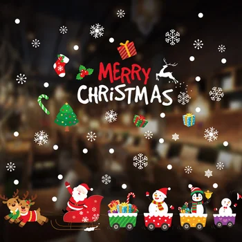 2020 Vianočné Okno Nálepky Veselé Vianočné Dekorácie pre Domov Stenu Sklo Nálepky Nový Rok Doma Obtlačky Okná Samolepky