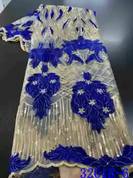 2020 Vysoko Kvalitného Tylu francúzsky Nigérijský Nežnej Čipky Tkaniny Vyšívané Flitrami Čipky Svadobné Afriky Čipky Textílie YA3261B-4