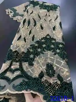 2020 Vysoko Kvalitného Tylu francúzsky Nigérijský Nežnej Čipky Tkaniny Vyšívané Flitrami Čipky Svadobné Afriky Čipky Textílie YA3261B-4