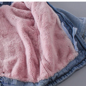 2020 zimné dievčenské oblečenie baby kabát dievčatá kožušiny golier bundy zimné jeseň detské oblečenie plyšové denim detské kabát