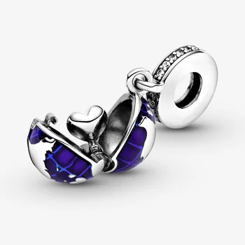 2020 Zimné Nové 925 Sterling Silver Korálky Modrej Planéty Visieť Kúzlo fit Pôvodné Pandora Náramok Vianočné Šperky