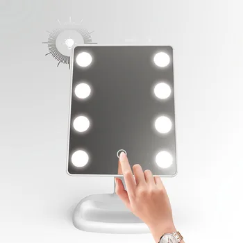 2020 Zrkadlo na líčenie 8-LED Svetlá Nastaviteľné make-up Zrkadlo na make-up Tabuľky šatne, Spálne, make-up Zrkadlo S Svetlami, nové