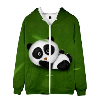 2020 Zábavné Panda 3D Zips Hoodies Ženy/Muži Móda Long Sleeve Hooded Mikina Bežné Módny Štýl Streetwear Zvierat Oblečenie