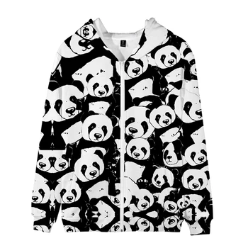 2020 Zábavné Panda 3D Zips Hoodies Ženy/Muži Móda Long Sleeve Hooded Mikina Bežné Módny Štýl Streetwear Zvierat Oblečenie