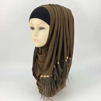 2020 Šifón Strapec Hidžáb Abaya Šatku Turban Moslimských Hijabs Foulard Femme Turbans Pre Ženy Šatku Turbante Musulman