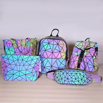 2020 ženy batoh Pohode kabelku geometrické svetelné taška bolsos mladistvých Pre Dievčatá, Ženy Laser Diamond Študenta Školy Bagpack