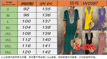 2020 Ženy Jeseň Letné Šaty Boho Pevné Bielizeň Oblečenie Sundress Plus Veľkosť V Krku Krátky Rukáv Šaty Strany Maxi Dlhé Šaty