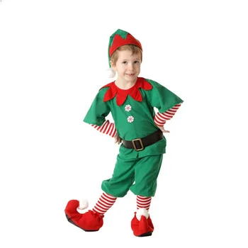 2020 Ženy Muži Chlapec Dievča Christmas Elf Kostým Deti, Dospelých, Rodiny, Zelená Elf Cosplay Kostýmy Purim Karneval Party Dodávky