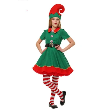2020 Ženy Muži Chlapec Dievča Christmas Elf Kostým Deti, Dospelých, Rodiny, Zelená Elf Cosplay Kostýmy Purim Karneval Party Dodávky