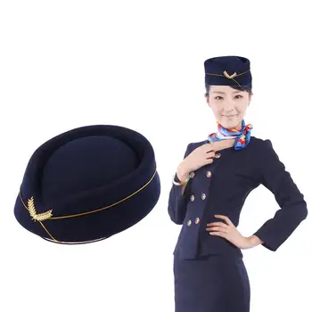 2020 Ženy Vzduchu Letuška Klobúk Vlnené letuška Klobúk Letuška Spp pre Cosplay Kostým Hudobný Výkon - Veľkosť M(Červená)