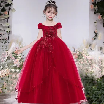 2021 Deti Oblečenie Kvety Sprievod Princezná Šaty Pre Deti, Oblečenie Strany Svadobné Šaty 14 10 12 Rok Vestidos Verano