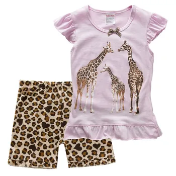 2021 Dievčatá Oblečenie, Detské Odevy Sady Letné Oblečenie Vetement Enfant Fille Ropa Baby Girl Žirafa Bavlna Ubrania Meisjes Kleding