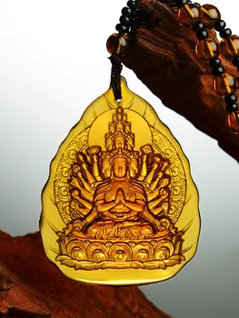 2021 Geomantic znamenie master účinným žehnaj bezpečnosti zdravia, šťastia Budhistické Amulet Tisíce Rúk Guanyin Buddha Crystal Prívesok
