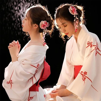 2021 Japonský Tradičnom Štýle Kimono Yukata Žena Geisha Štádium Kostým Dámy Haori Lepšiu Vintage Kimono