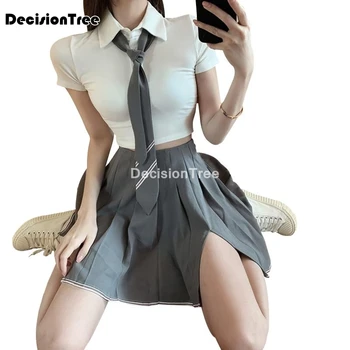 2021 japončina kórejčina verzia jk vyhovovali žena školskú uniformu vysokej školy námorník navy cosplay kostýmy študent dievčatá skladaná sukňa
